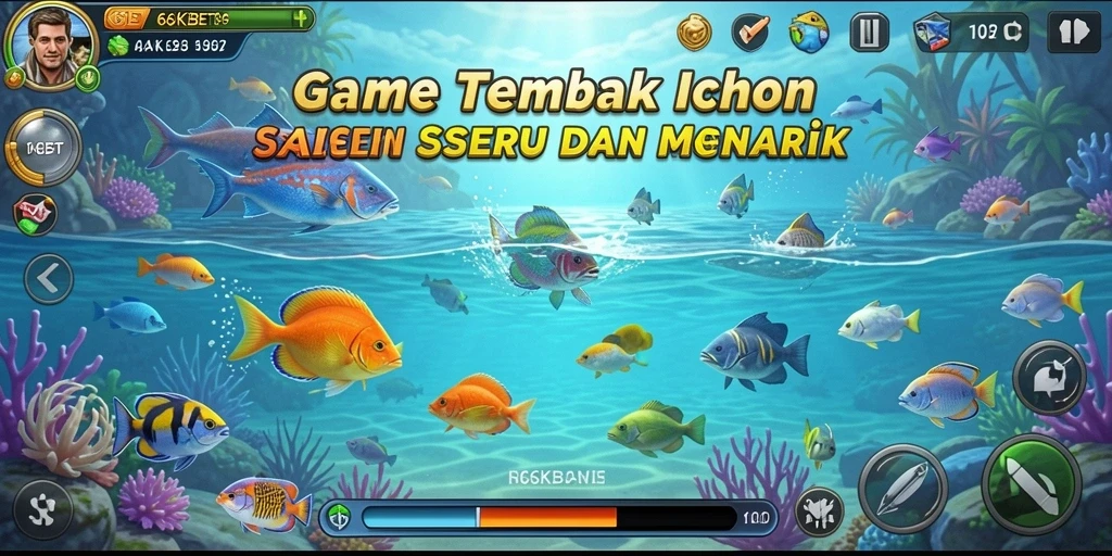 Gameplay Tembak Ikan menyenangkan dengan aksi yang cepat.
