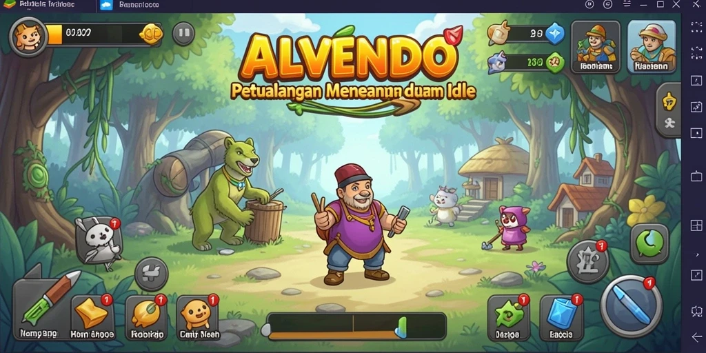 Tangkapan layar menampilkan gameplay ALVENDO yang santai dan menarik.