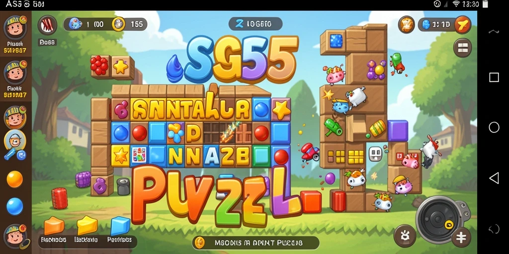 Screenshot ASG55 menampilkan gameplay Puzzle yang mendebarkan dan penuh warna.