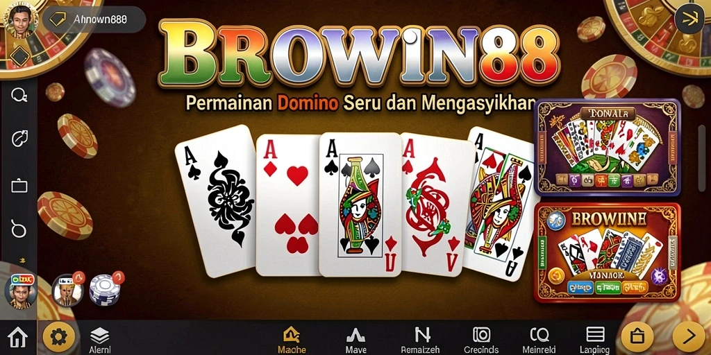 Tampilan screenshot BROWIN88 yang menampilkan serunya permainan Domino.