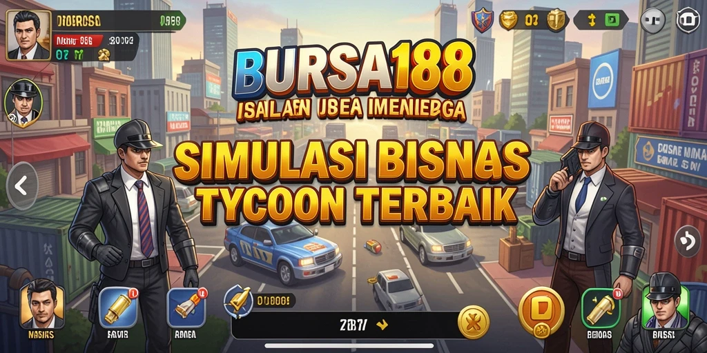 Screenshot BURSA188 menampilkan gameplay unik dari manajemen bisnis.