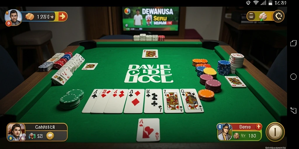 Tampilan gameplay Gaple DEWANUSA yang seru dan interaktif.