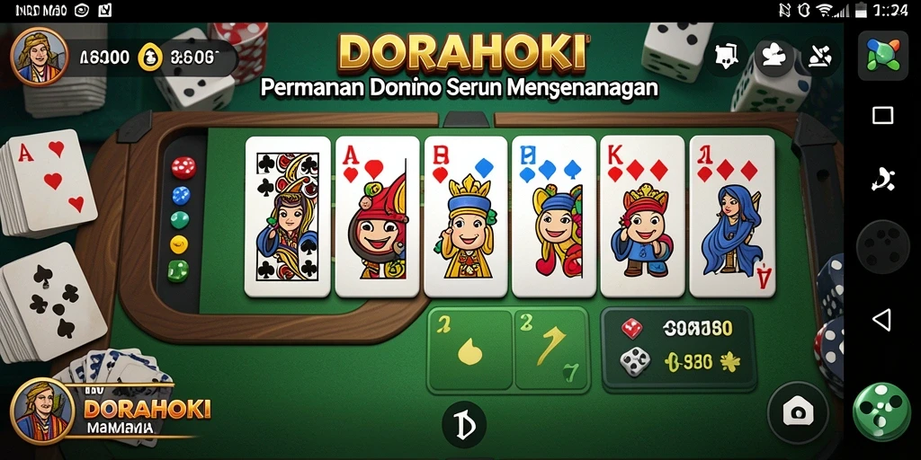 Screenshot gameplay DORAHOKI yang menampilkan aksi permainan Domino.
