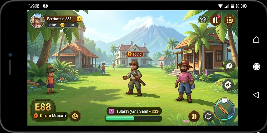 Tampilan visual memukau dari gameplay E88 yang santai.