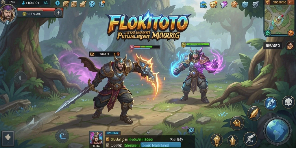 Tampilan gameplay yang mengasyikkan dan penuh aksi dalam FLOKITOTO.