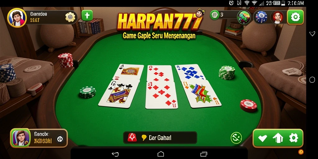 Screenshot utama dari gameplay Gaple HARAPAN777 yang mengasyikkan.