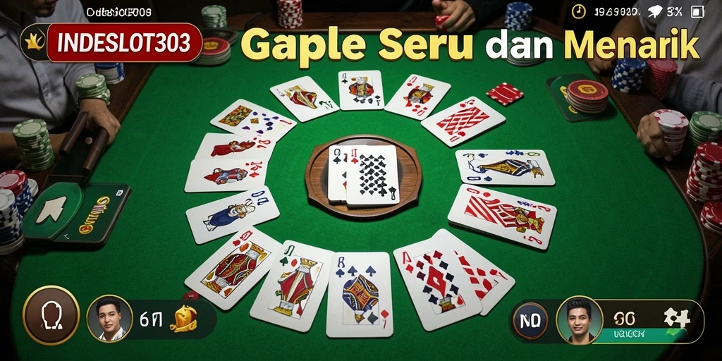 Tampilan gameplay seru dalam permainan Gaple INDESLOT303.