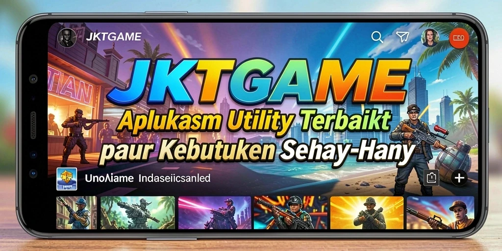 Tampilan utama JKTGAME dengan berbagai fitur aplikasi Utility.