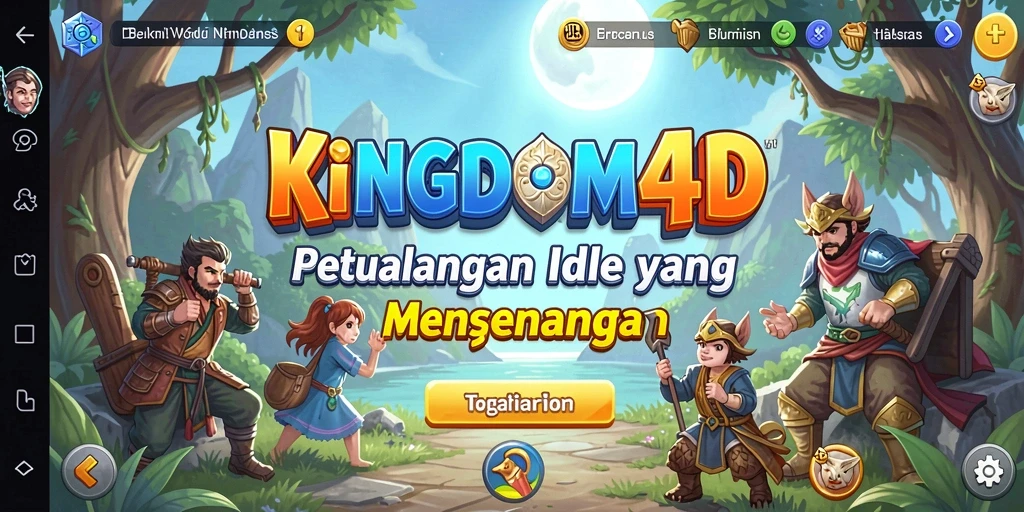 Tampilan gameplay <strong>KINGDOM4D</strong> yang menawan saat membangun kerajaan Idle.