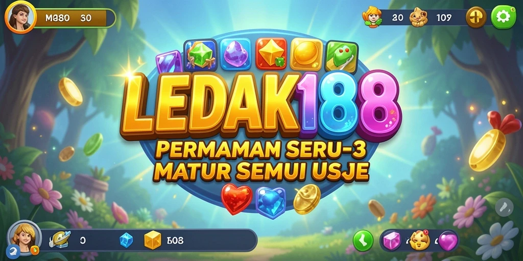 Tangkapan layar gameplay LEDAK188 dengan elemen match-3 yang menarik.