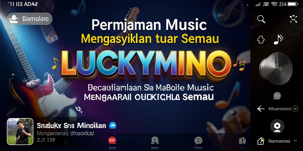Tangkapan layar gameplay LUCKYMINO dengan musik yang menyenangkan.