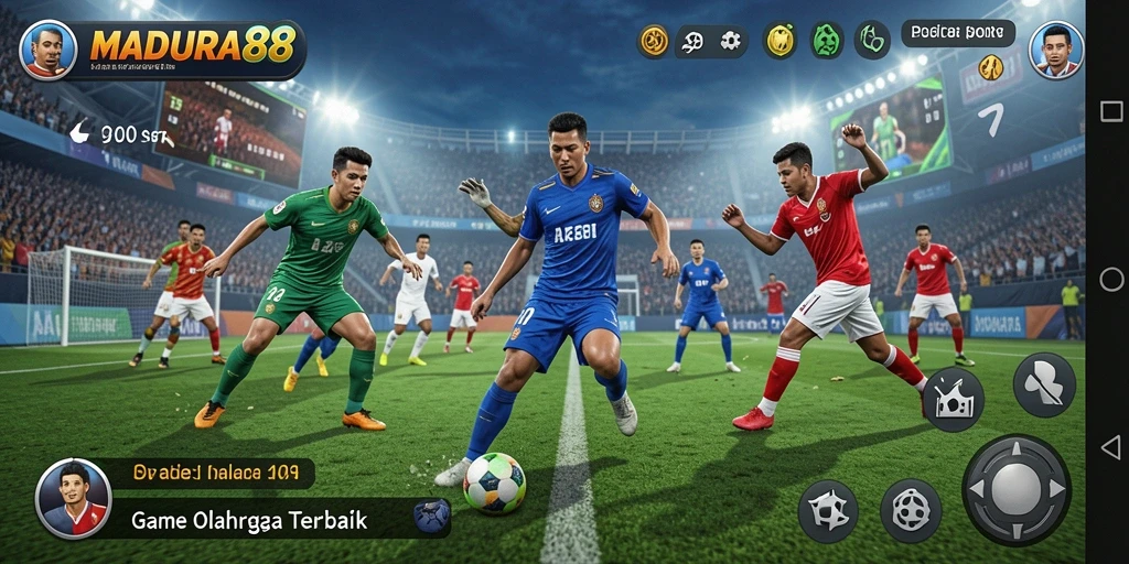 Tangkapan layar gameplay menampilkan aksi seru dalam olahraga.