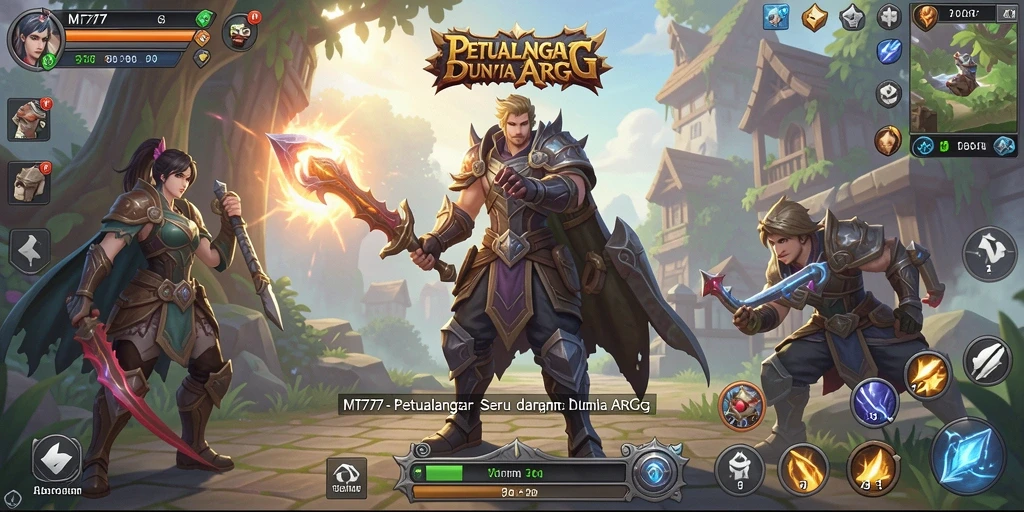 Tangkapan layar utama MT777 menampilkan aksi pertempuran epik dalam gameplay ARPG.