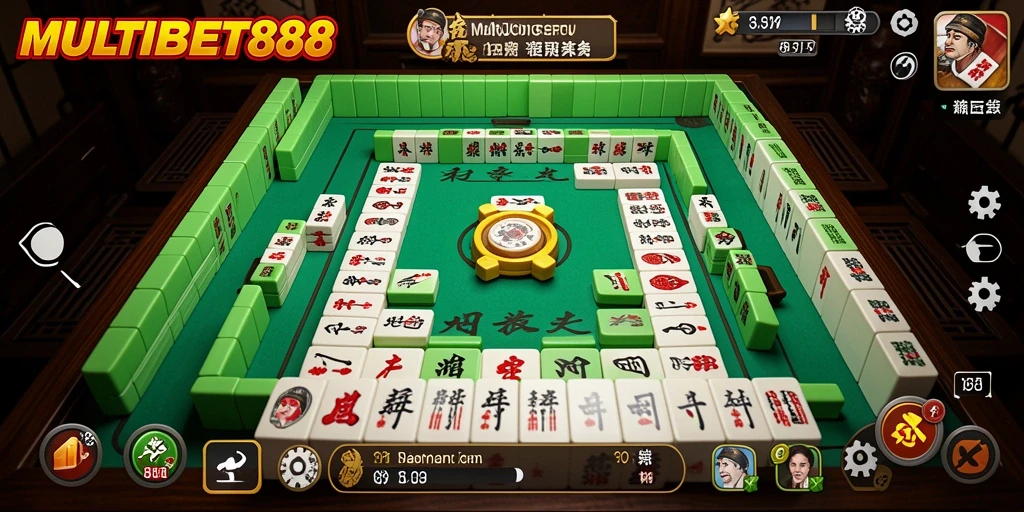 Screenshot gameplay MULTIBET88 dengan aksi Mahjong yang seru.