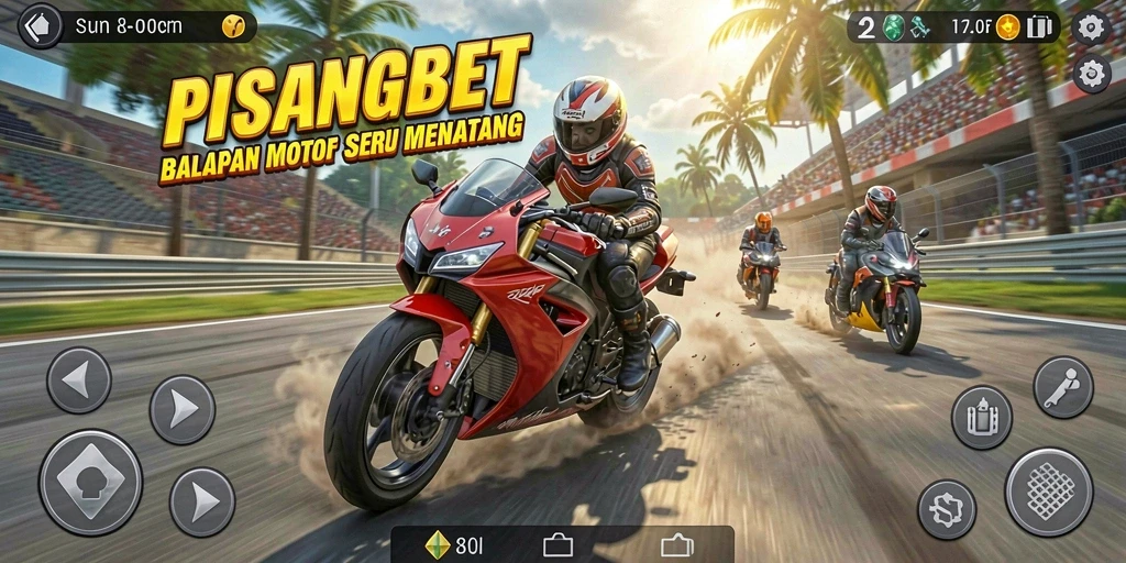 Gameplay PISANGBET yang mendebarkan saat balapan motor.