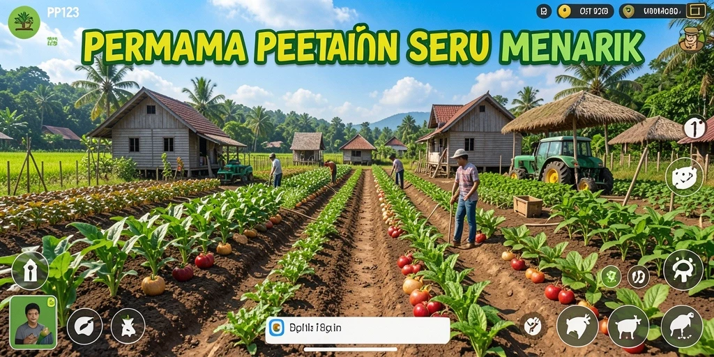 Tangkapan layar utama PP123 menampilkan gameplay bertani yang menyenangkan.