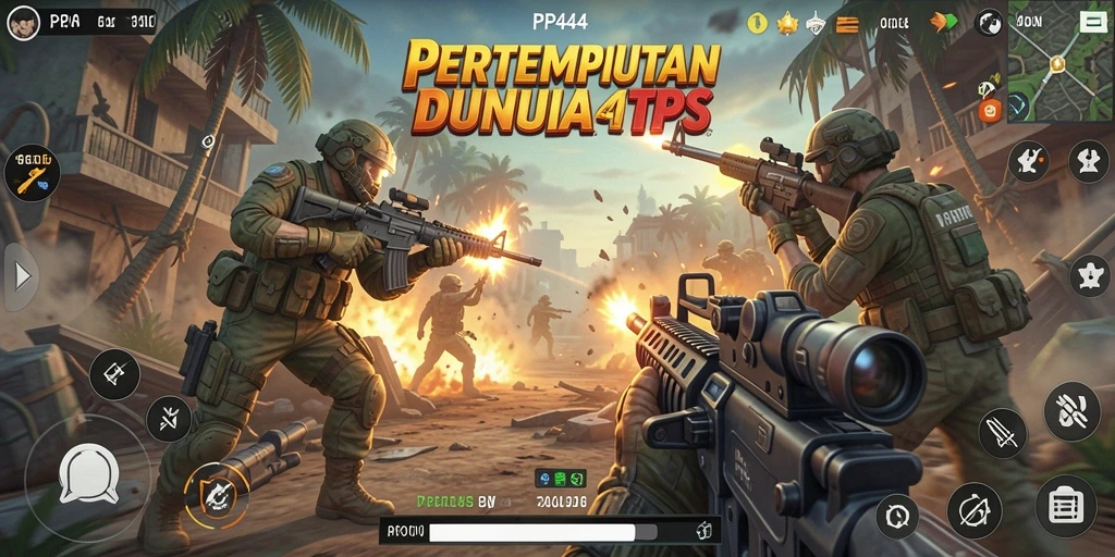 Gameplay seru PP444 dengan aksi tembak-tembakan yang mendebarkan.