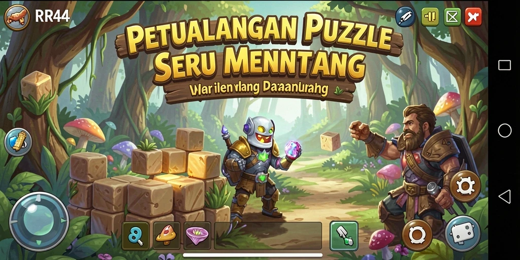 Tampilan gameplay RR44 dengan berbagai teka-teki menantang.