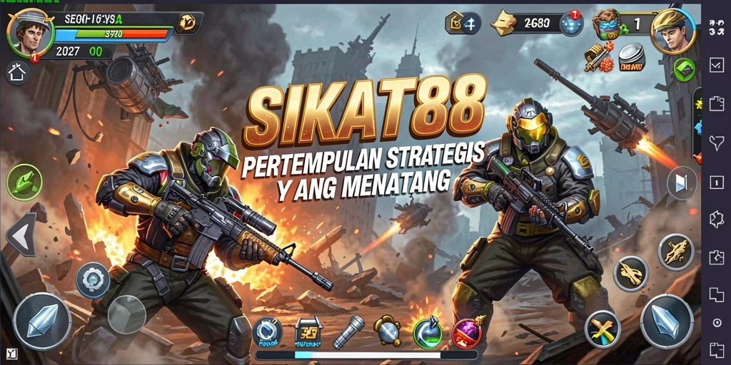 Tangkapan layar utama gameplay SIKAT88 menampilkan pertempuran strategis yang intens.