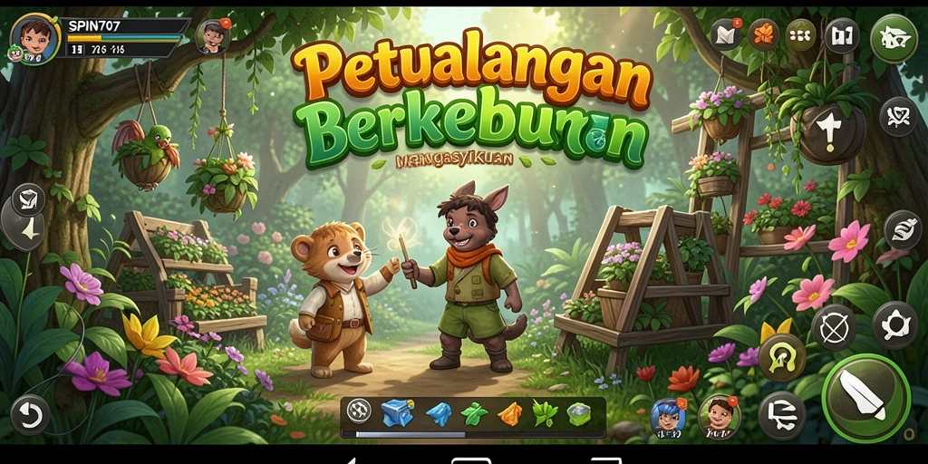 Tampilan gameplay SPIN707 yang menawan saat berkebun.