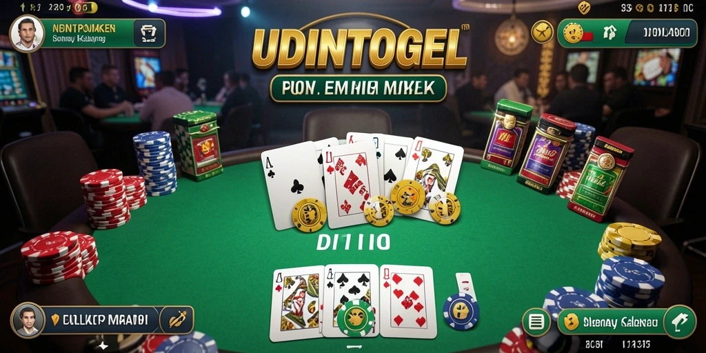 Screenshot utama UDINTOGEL menampilkan gameplay poker yang seru dan mengasyikkan.